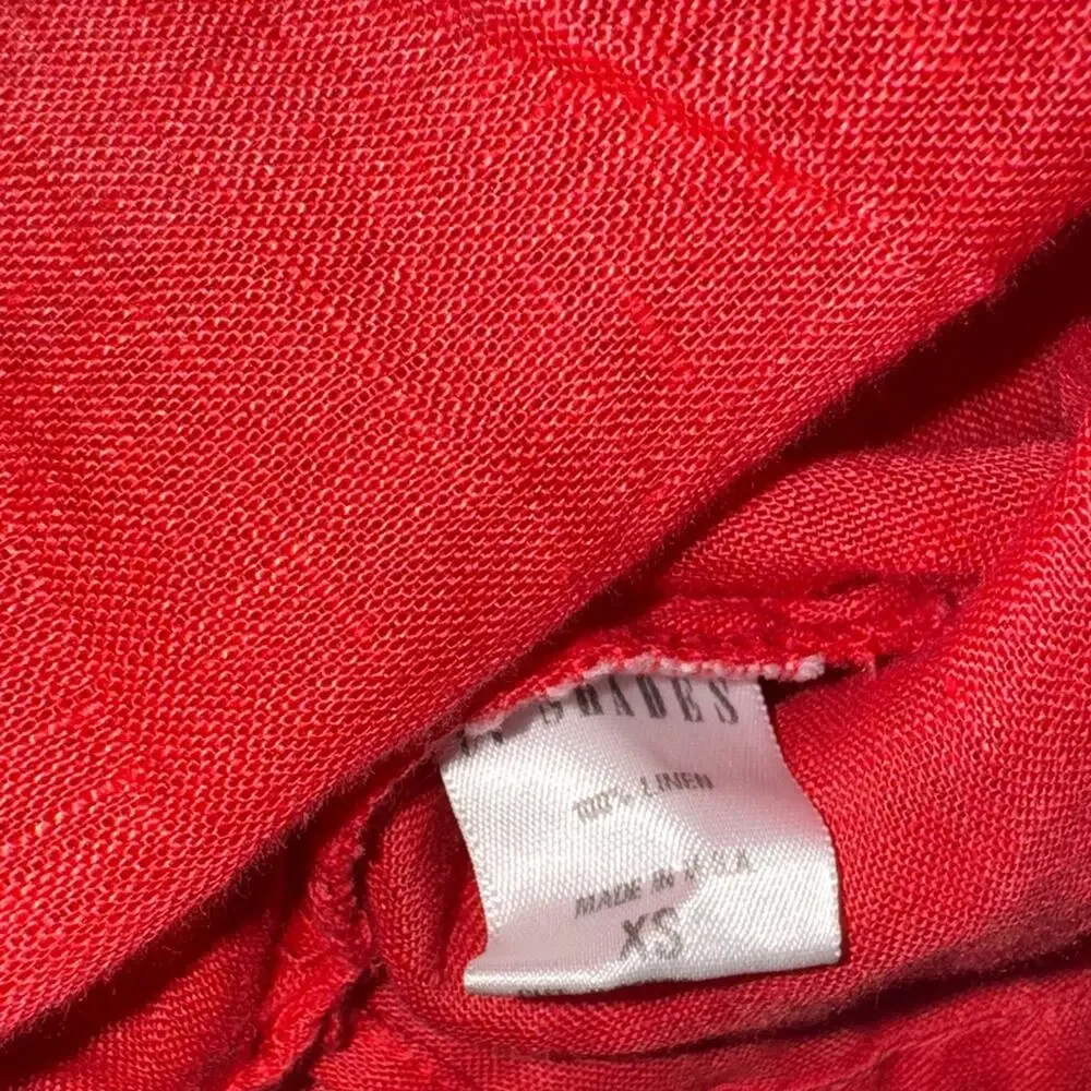 CP Shades Linen Pullover Top V Neck 3/4 Sleeve Redwood XS - Picture 7 of 7